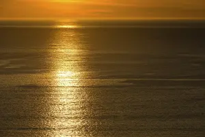 Evening Sunlight On Water Body Prints: Reflection of the sunset on the sea