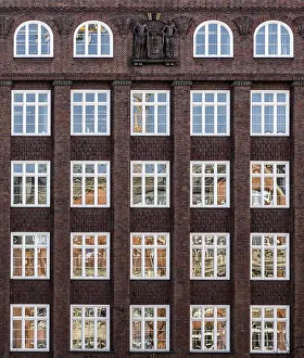 Deserted House Facade Prints: Reflection in the window on the house facade