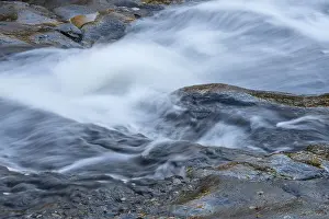 Lapland Sweden Landscape Prints: Reflections on a rock at a rushing stream