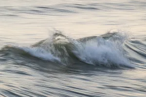 Northern Europe Coastal Landscape Prints: Refracting wave, evening light
