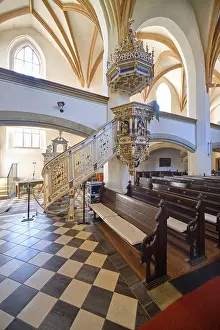 Empty Sacral Building Europe Prints: Renaissance pulpit by Daniel Schatz