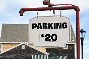 Deserted Parking Lot Prints: Replaceable parking fee sign, $20