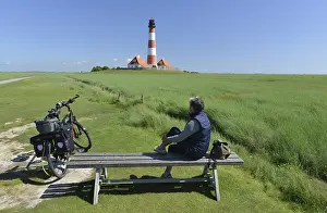Schleswig Holstein Germany Prints: Rest at Westerheversand lighthouse