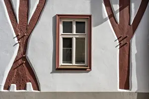 German Half Timbered Building Prints: Restored half-timbering in detail