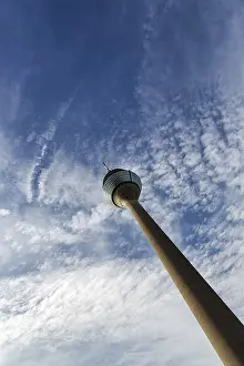 Central European Structure Prints: Rhine Tower, diagonal, cloudy sky