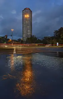 Atmospheric Light Europe Prints: Ringturm at Ebertplatz, dusk, Cologne