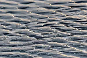 Low Tide Sand Ripples Prints: Ripples, scale pattern in sand at low tide