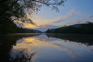 River Landscape Prints: River landscape, reflection, tree