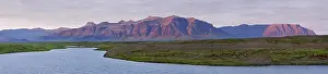 Icelandic River Landscape Prints: River and mountains in the evening light