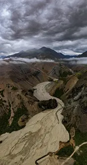 Aerial View Of River Delta Prints: River, river course, river delta