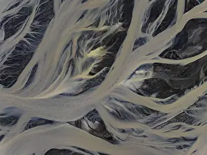 Wild River In Iceland Prints: River, river course, river delta