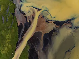 Aerial View Of River Prints: River, river course, river delta