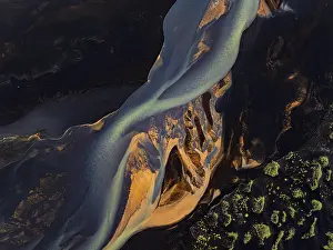 Wild River In Iceland Prints: River, river course, river delta