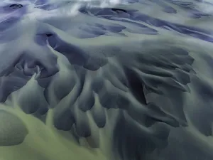 Aerial View Of River Delta Prints: River, river course, river delta