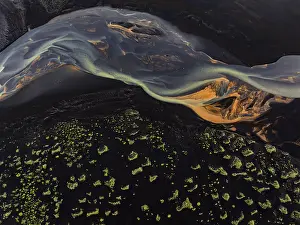 Wild River In Iceland Prints: River, river course, river delta