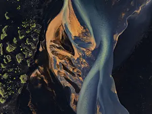 View From Above Deserted River Prints: River, river course, river delta
