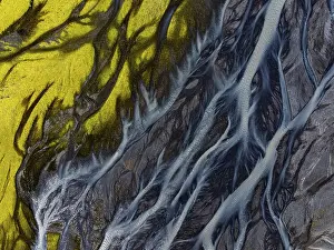 Aerial View Of River Prints: River, river course, river delta