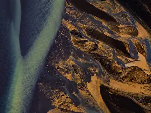 Wild River In South Iceland Prints: River, river course, river delta