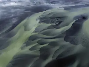 Aerial View Of River Delta Prints: River, river course, river delta