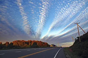 Travel Photography Canada Prints: Road and clouds, last evening light