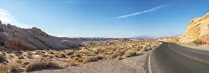 Lonely Road In The Desert Prints: Road through desert landscape, Valley of Fire