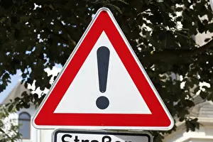Road Safety Warning Signs Prints: Road sign Danger Zone, Germany