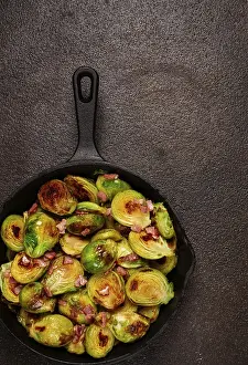 Roasted Brussels Sprouts Prints: Roasted brussels sprouts, with bacon