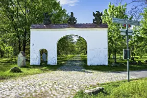 European Lake Views Prints: Robber baron's gate at Klinger See