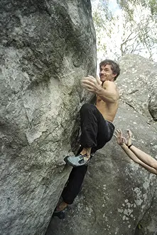 Teamwork In Sport Prints: Rock climbing - support