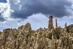 Bolivia Prints: Rock Formations with Cloudy Sky Print, Bolivia