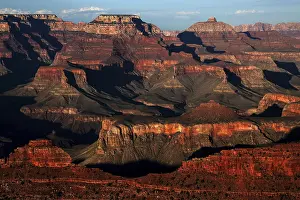 Evening Light At The Grand Canyon Prints: Rock formations in the evening light
