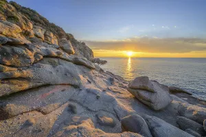 Atmospheric Evening Light Photography Prints: Rock formations in the evening light