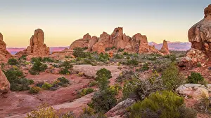 Eroded Rock Formations USA Prints: Rock formations in evening light
