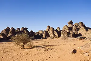 North Africa Mountain Range Prints: Rock formations in the Libyan Desert