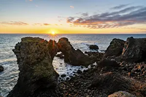 Rocky Coast Iceland Prints: Rock structure, coast near Arnarstapi