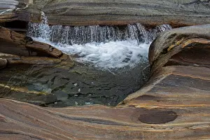 Mountain Torrent Landscape Photo Prints: Rocks, rock structures, small waterfall