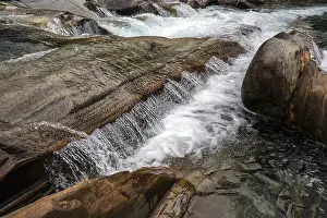 Wild River Switzerland Prints: Rocks, rock structures, waterfall