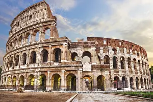 Framed Print : Roman Coliseum Print under Cloudy Skies Framed Print : Roman Coliseum Print under Cloudy Skies