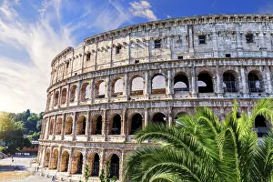 Unesco World Heritage Site Rome Italy Prints: Roman Coliseum under the clouds