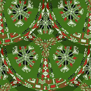 Classic European Ornamentation Prints: Romanian embroidery seamless pattern vector design