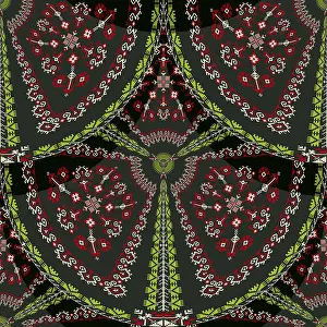 Classic European Ornamentation Prints: Romanian embroidery seamless pattern vector design