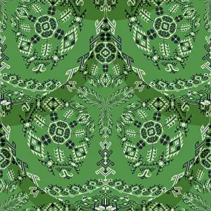 Classic European Ornamentation Prints: Romanian embroidery seamless pattern vector design