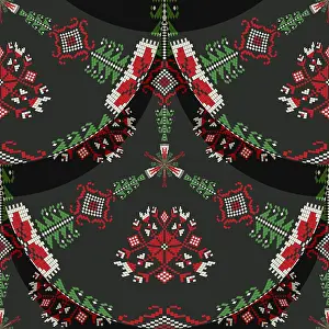 Classic European Ornamentation Prints: Romanian embroidery seamless pattern vector design