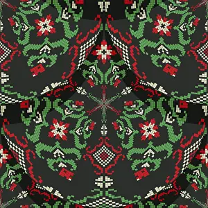 Classic European Art Prints: Romanian embroidery seamless pattern vector design
