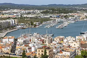 Spanish Historic Quarter Prints: Above the rooftops of the old town of Eivissa
