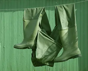 Angling Equipment Prints: Rubber boots, waders