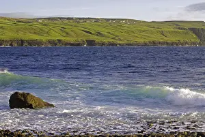 Steep Cliff Line Scenery Prints: Rugged coastline with cliffs and waves