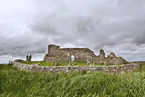 Scotland Travel Photography Prints: Ruins of monastery with cemetery