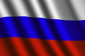 Flag Blowing In Wind Prints: The Russian flag flying in the wind