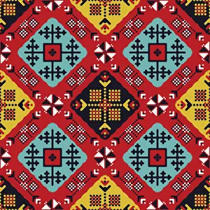 Decorative Seamless Background Prints: Russian tile, background decorative seamless pattern